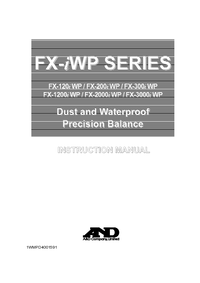 Thumbnail of document Manual - FX-iWP Series, A&D Weighing Precision Washdown Balance